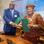 Prof. Benedict Oramah, President and Chairman of Board of Directors of Afreximbank with H.E. Dr. Ngozi Okonjo-Iweala, Director General of the WTO Secretariat