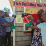 Left to right: South Imenti's MP PA Ben Karimba, Nkuene Ward MCA Martin Makasi, KPC Foundation's Job Apuko, Rev. Jane Kajuju, Superintendent Minister, Methodist Church and Dr. Kanake Erastus, Director Medical Services, Meru County officially unveil Ukuu M.C.K dispensary in Meru County.