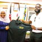 Kwale Governor Fatuma Achani when she met local film producer David Anguka. She said the devolved government is out to support the growth of the local film industry.