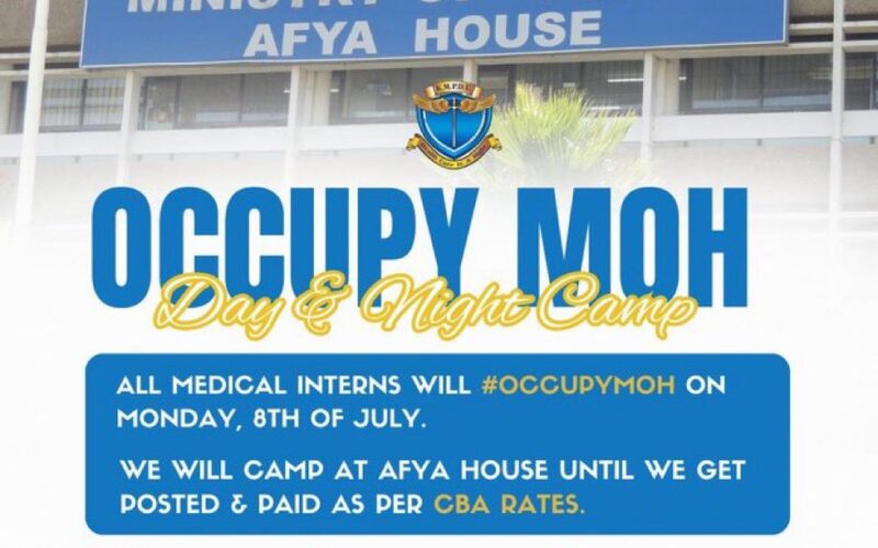 Intern Doctors to #OccupyMoH Offices Over Unpaid Dues and Posting Delays