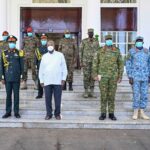 President Yoweri Museveni hosts ield Marshal Berhanu Jula, Chief of the General Staff of the Ethiopian National Defense Force.