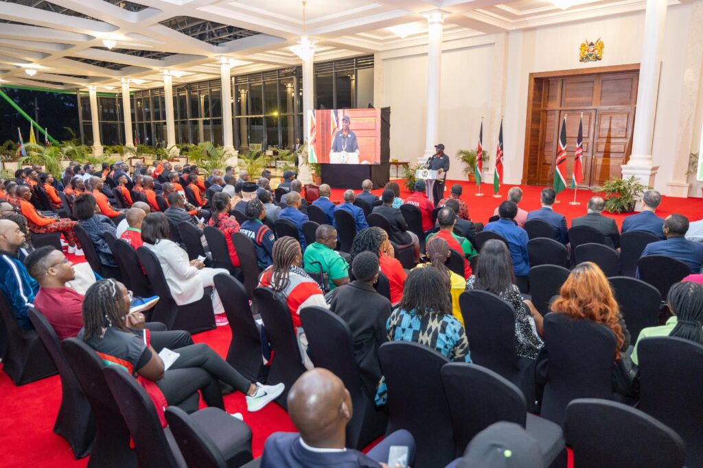 President William Ruto addressing Kenya's National Olympics team