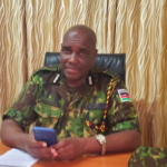 Narok County Police Commander Riko Ngare at his office