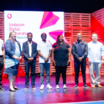 The three winners of the Vodacom Digital Accelerator Program Season Three, Lusekelo Nkuwi (fourth left), followed by Frank Mussa and Rose Funja, are pictured with leaders from Vodacom Tanzania Plc, judges, and other sponsors of the competition aimed at uncovering innovative young entrepreneurs.