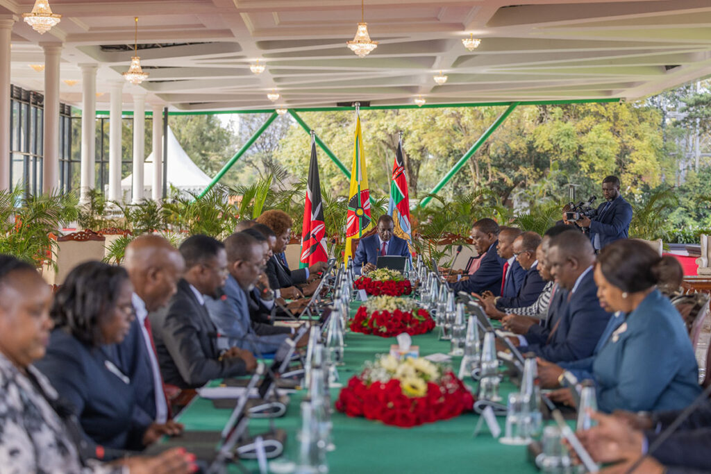 President William Ruto chairing the Cabinet meeting