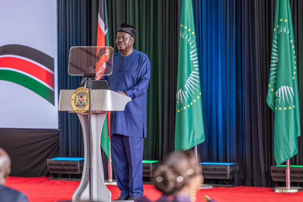 Raila Odinga during the launch of his African Union Chairmanship bid.